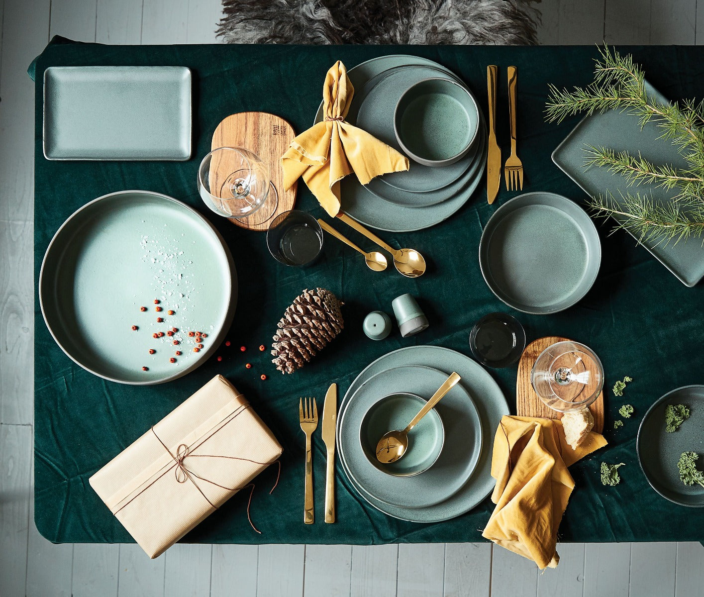 Raw mini skål, northern green - 3 stk. - Bahne